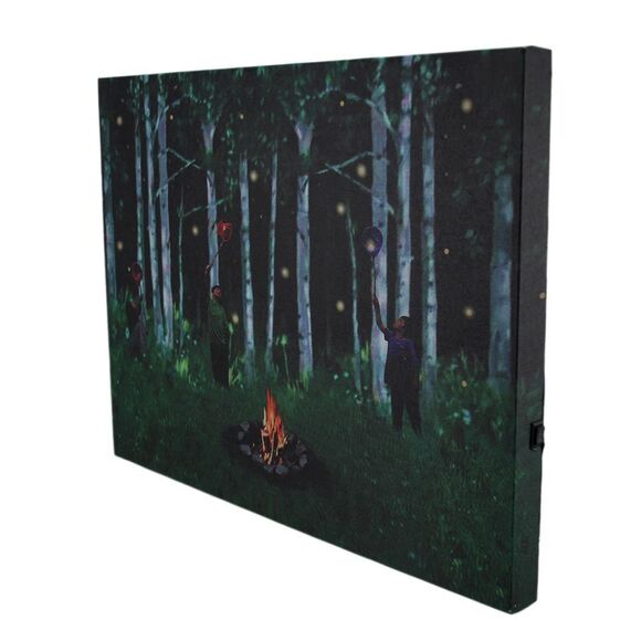 Catching Forest Fireflies Printed Canvas Wall Hanging - Picture 2 of 3